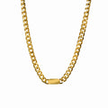 Minimalist Rectangular Pendant Chain Necklace Plated in 18K Gold