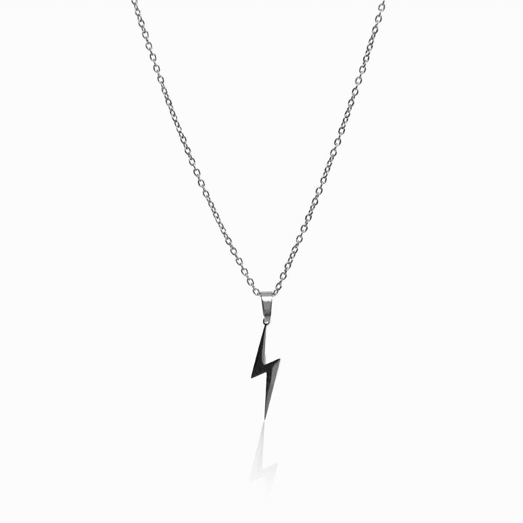 Energy Pendant Lightning Necklace - Silver
