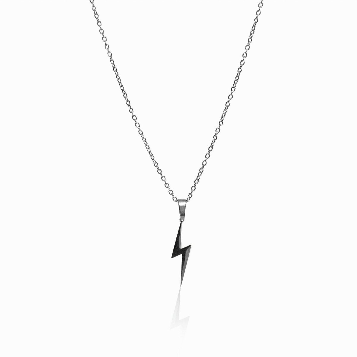 Energy Pendant Lightning Necklace - Silver