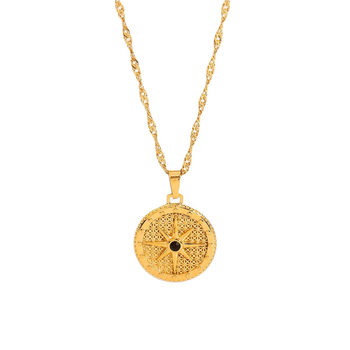 Rose of the Winds Star Necklace Plated in 18k Gold