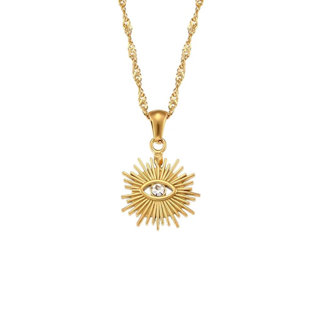 Gold Plated Eye Necklace 18K