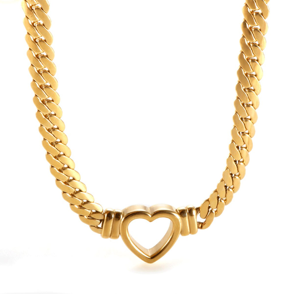 Minimalist Heart Necklace Plated in 18K Gold