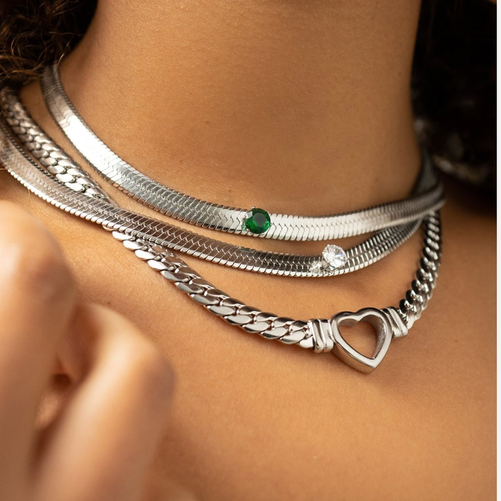 Minimalist Heart Necklace - Silver