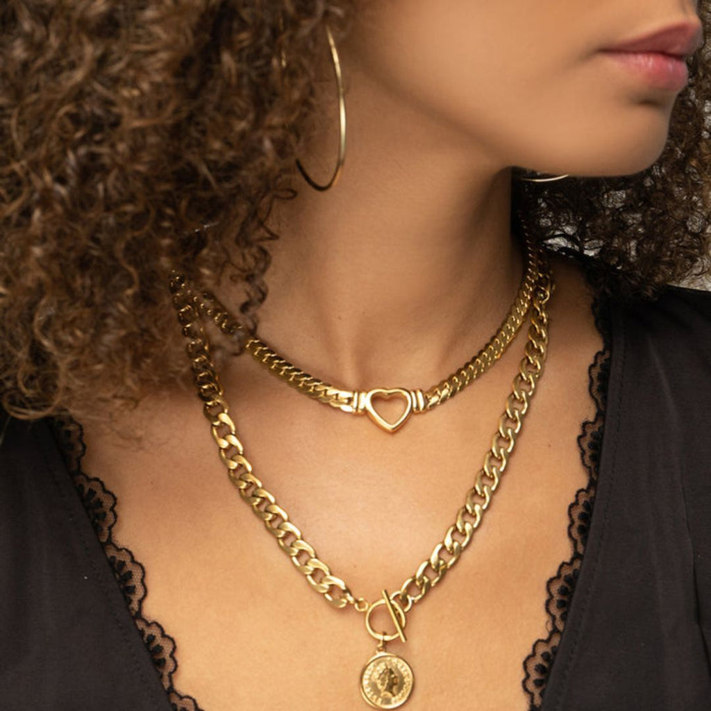 Minimalist Heart Necklace Plated in 18K Gold