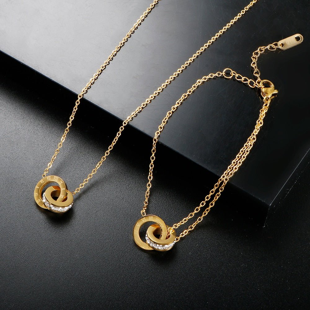 Imperial Necklace with Zirconia Stone Plated in 18K Gold