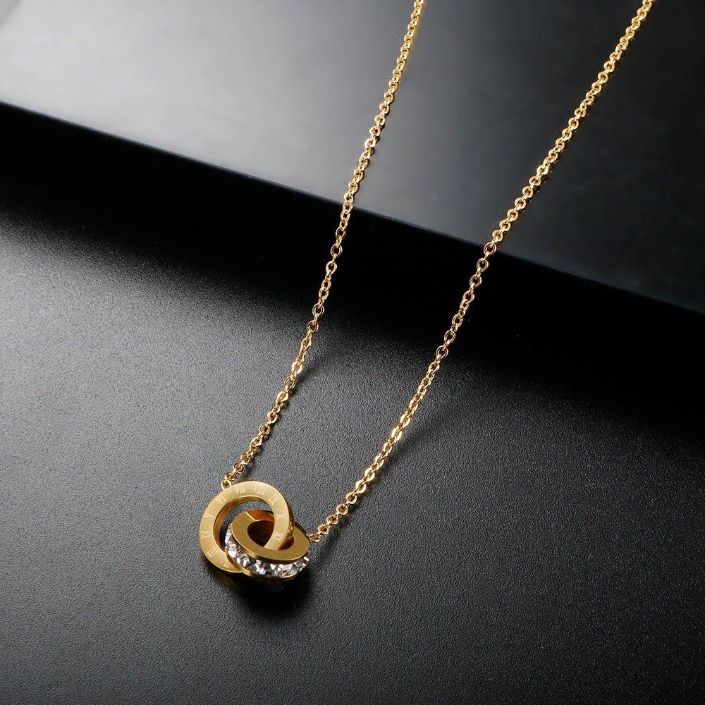 Imperial Necklace with Zirconia Stone Plated in 18K Gold