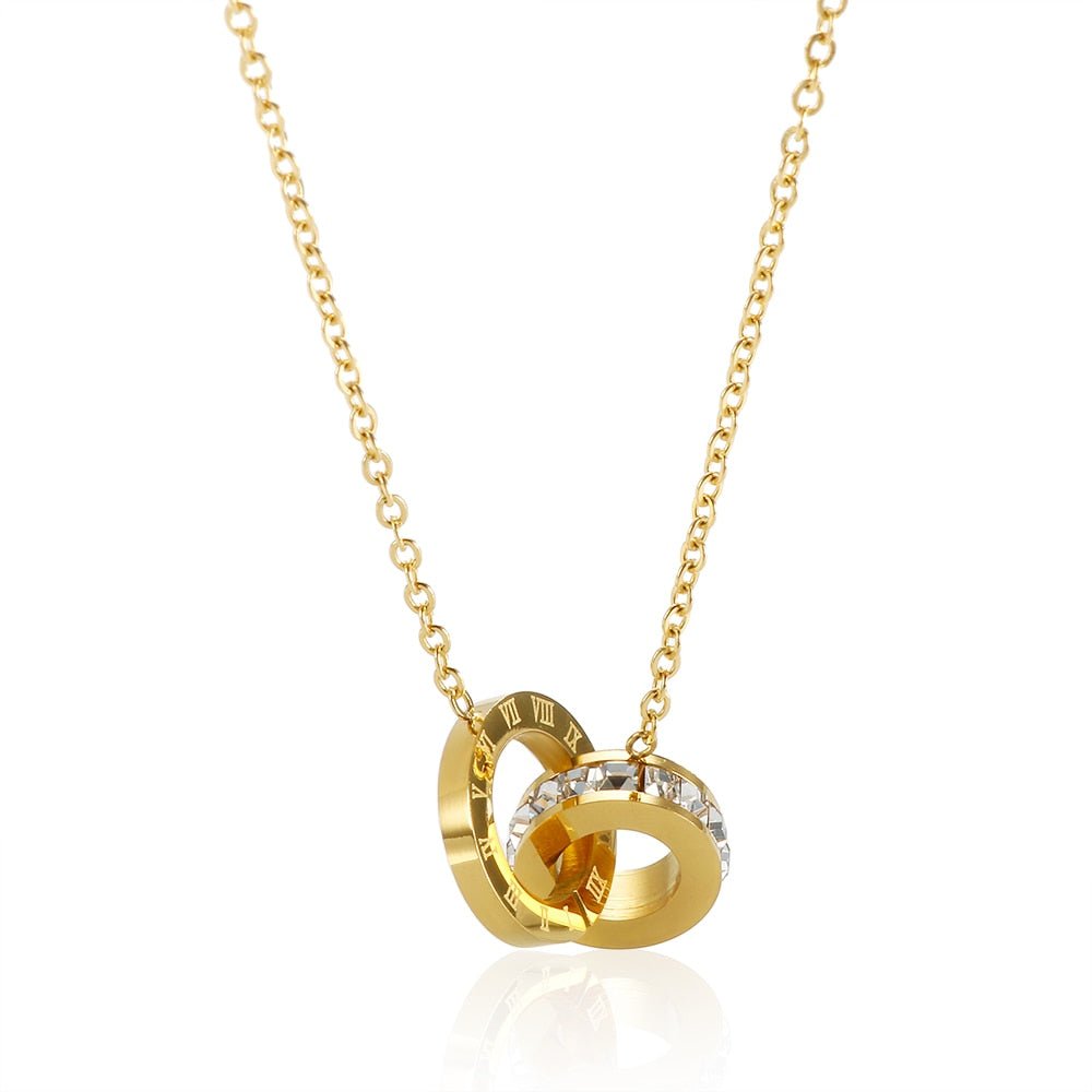 Imperial Necklace with Zirconia Stone Plated in 18K Gold