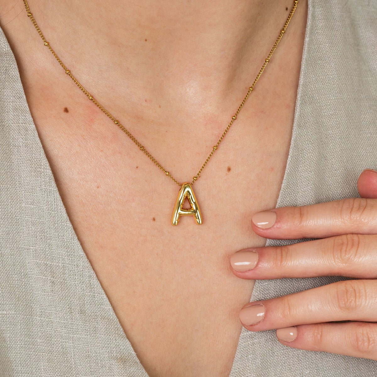 Bold Initial Letter Necklace Plated in 18K Gold