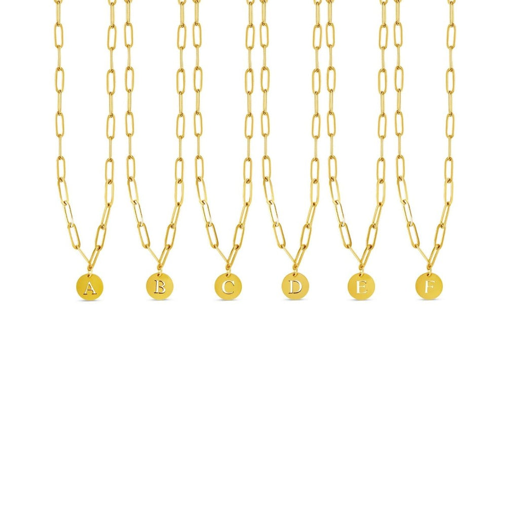 Initial Letter Clip Chain Necklace Plated in 18K Gold