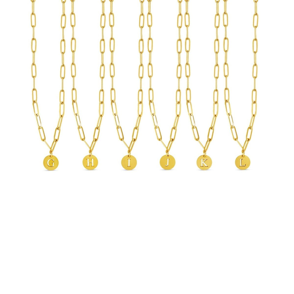 Initial Letter Clip Chain Necklace Plated in 18K Gold