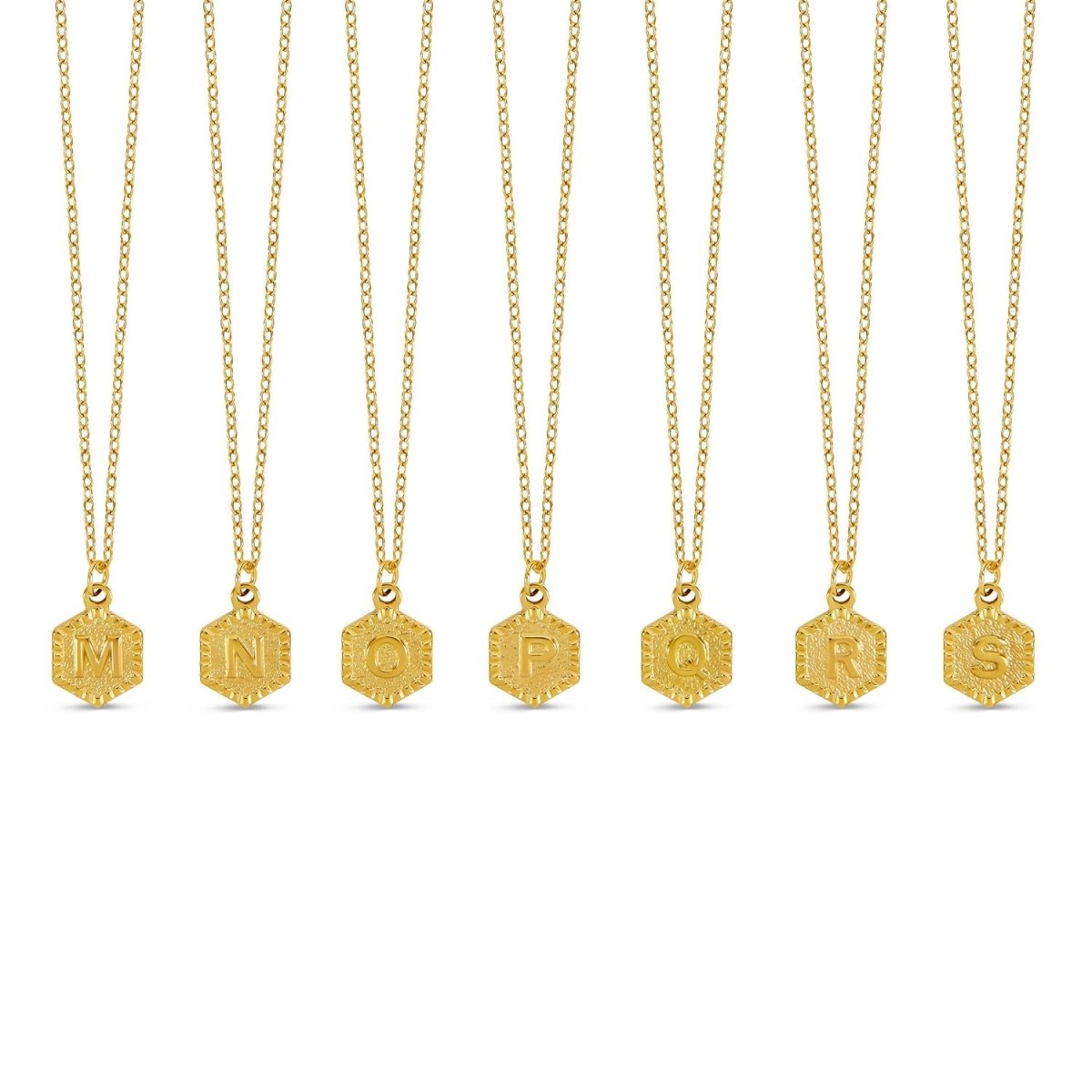 Initial Letter Necklace Hex Plated in 18K Gold