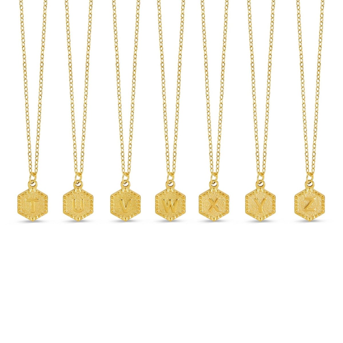 Initial Letter Necklace Hex Plated in 18K Gold