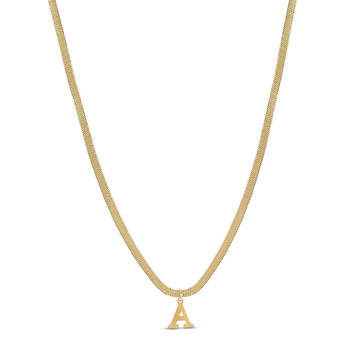 Initial Letter Mesh Necklace Plated in 18K Gold