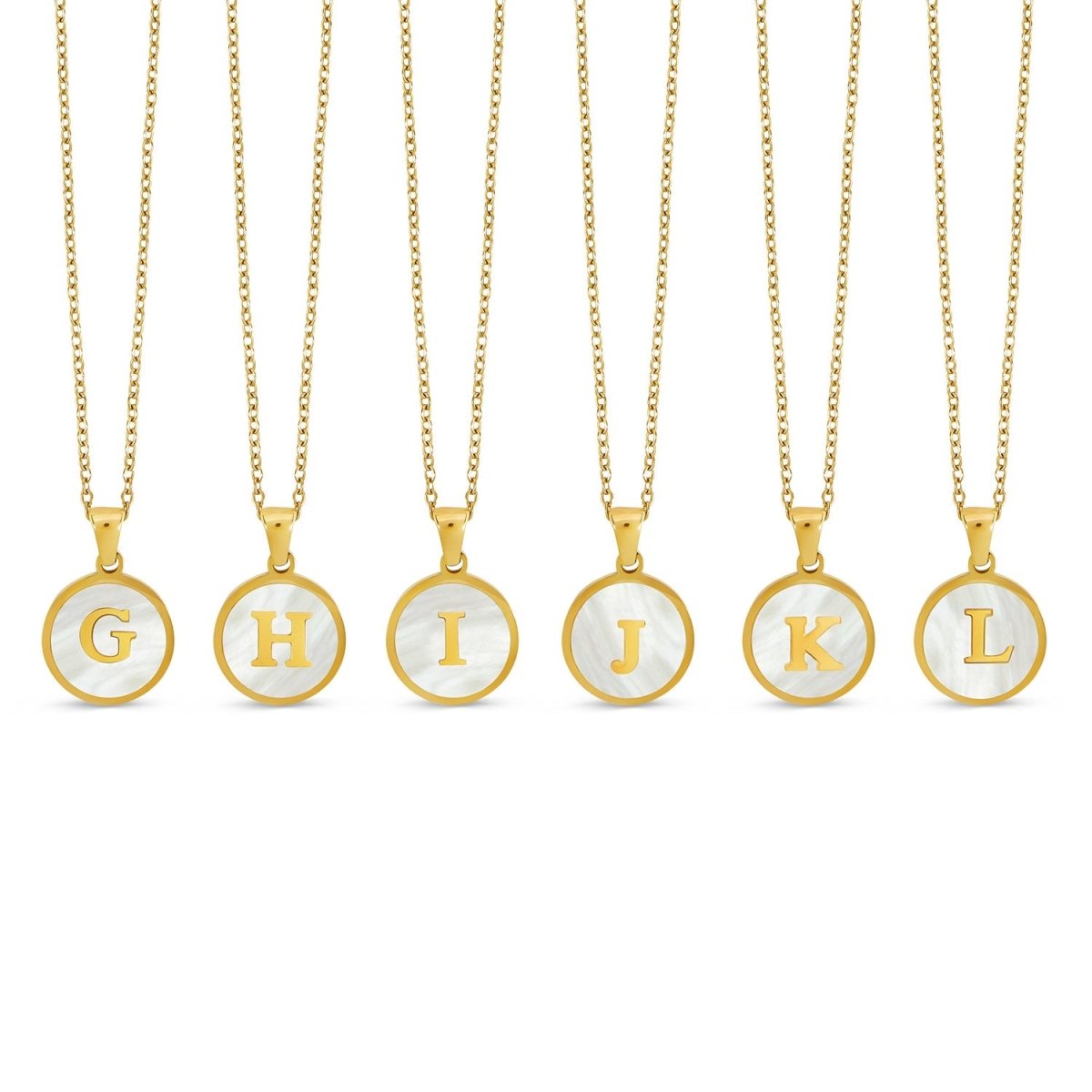 Initial Letter Marble Necklace Plated in 18K Gold