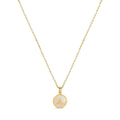 Initial Letter Marble Necklace Plated in 18K Gold