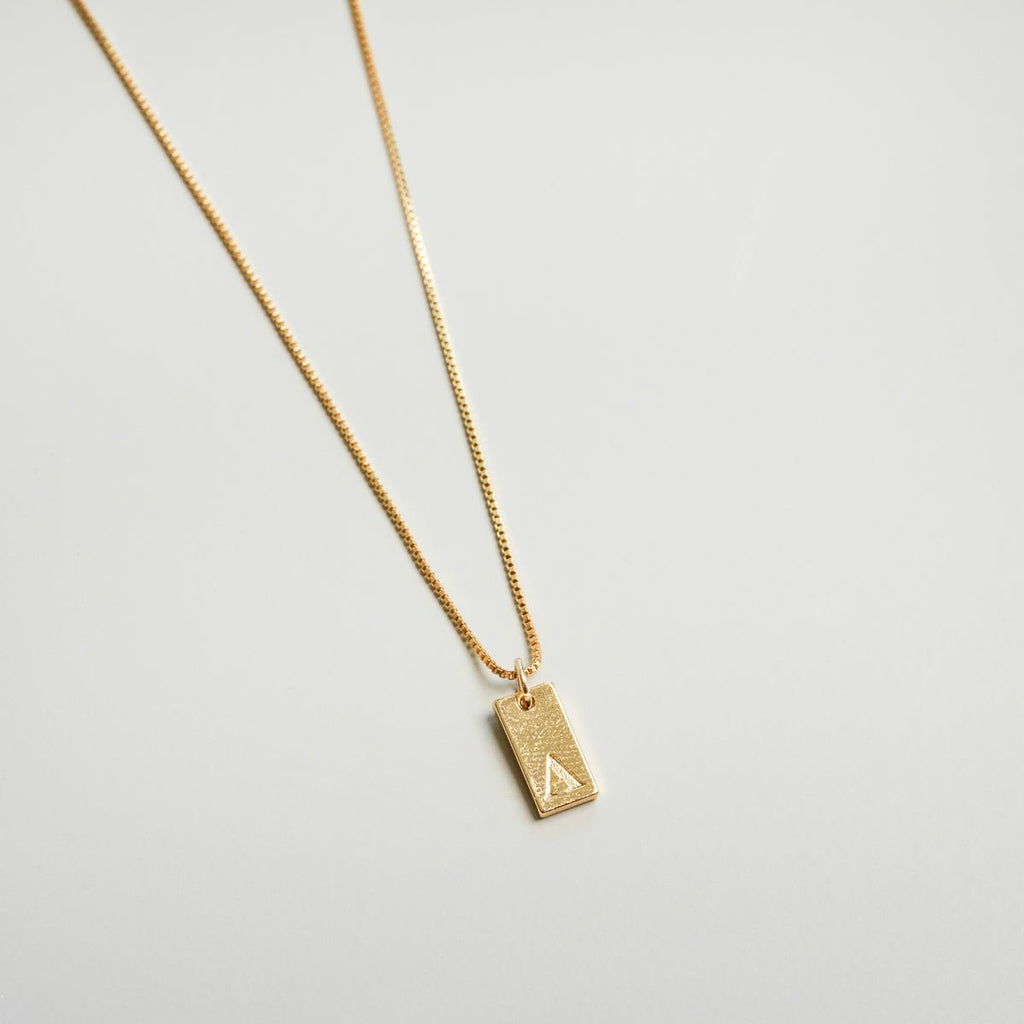 Minimal Initial Letter Necklace Plated in 18K Gold