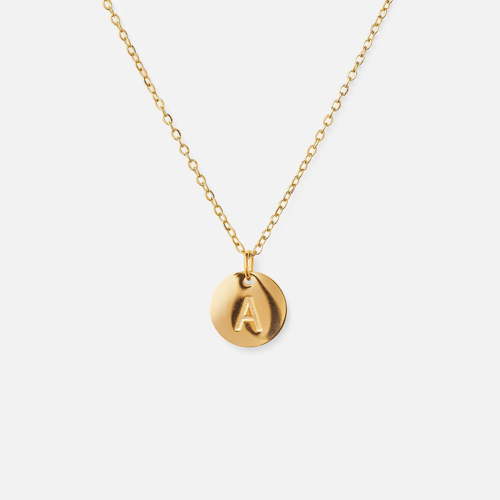 Minimalist Initial Letter Necklace Plated in 18k Gold