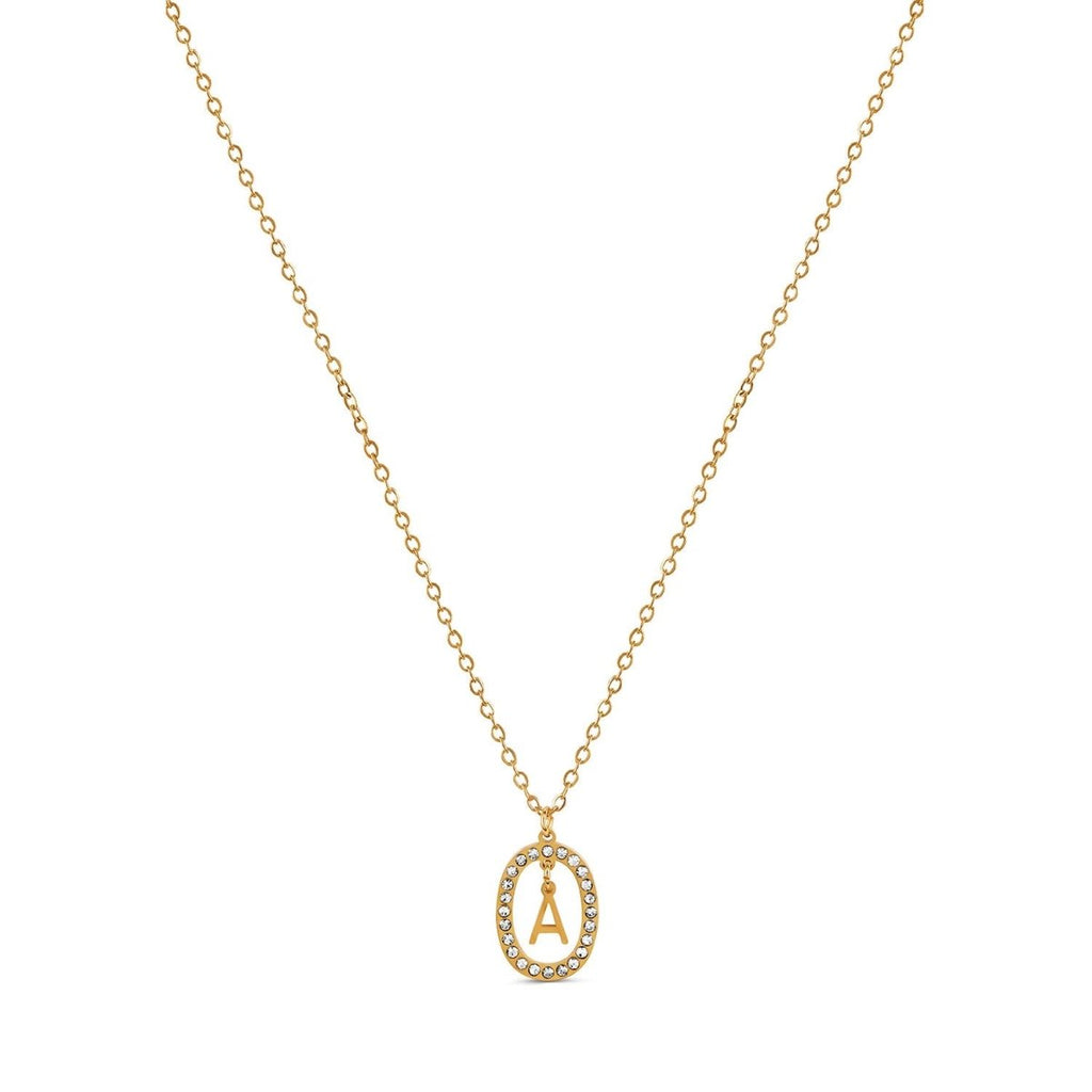 Initial Letter Prism Necklace Plated in 18K Gold