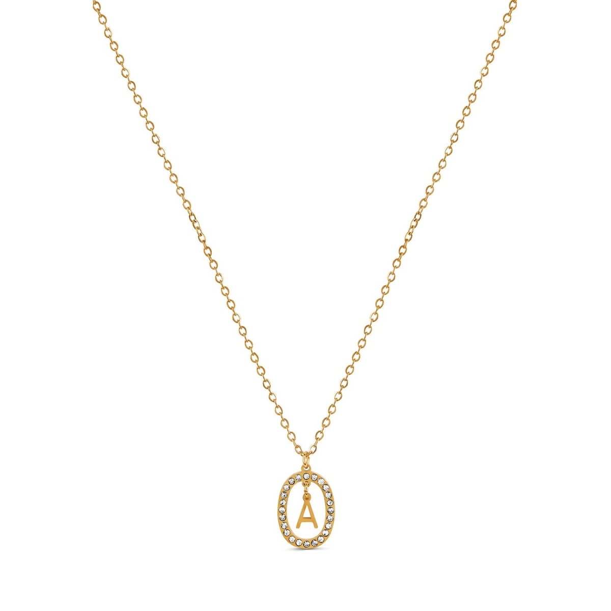 Initial Letter Prism Necklace Plated in 18K Gold