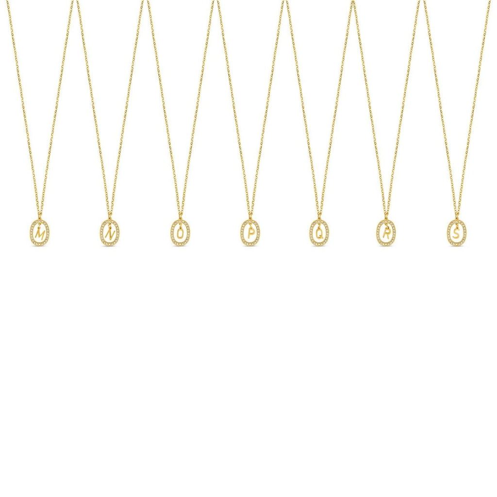 Initial Letter Prism Necklace Plated in 18K Gold
