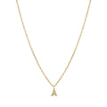 Initial Letter Stone Necklace Plated in 18K Gold