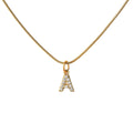 Initial Letter Necklace with Zirconia Plated in 18K Gold
