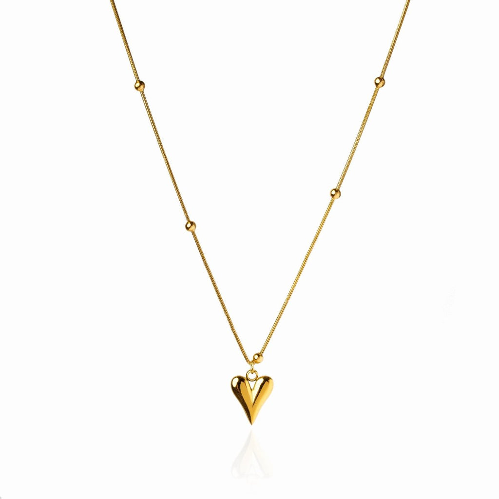 Life Love Heart Necklace Plated in 18K Gold