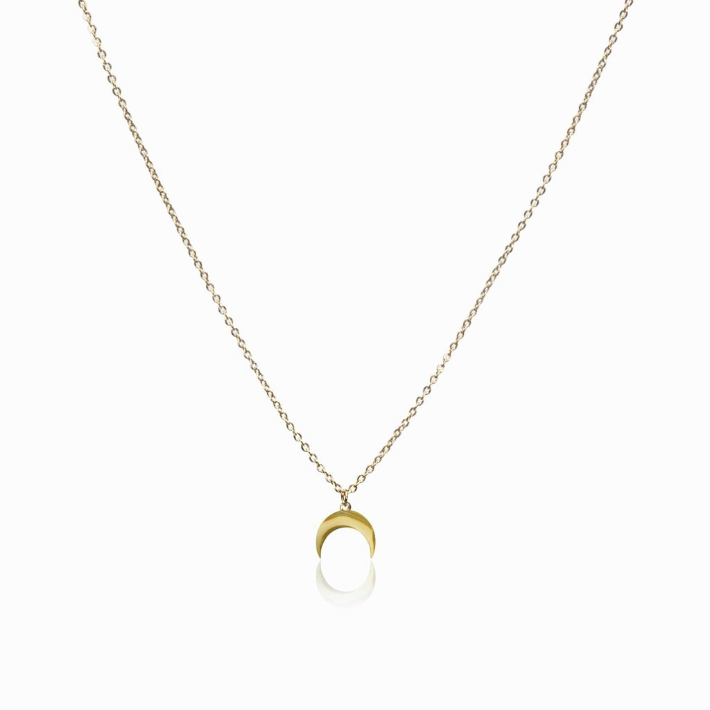 Moon Pendant Necklace Plated in 18K Gold