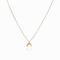 Moon Pendant Necklace Plated in 18K Gold