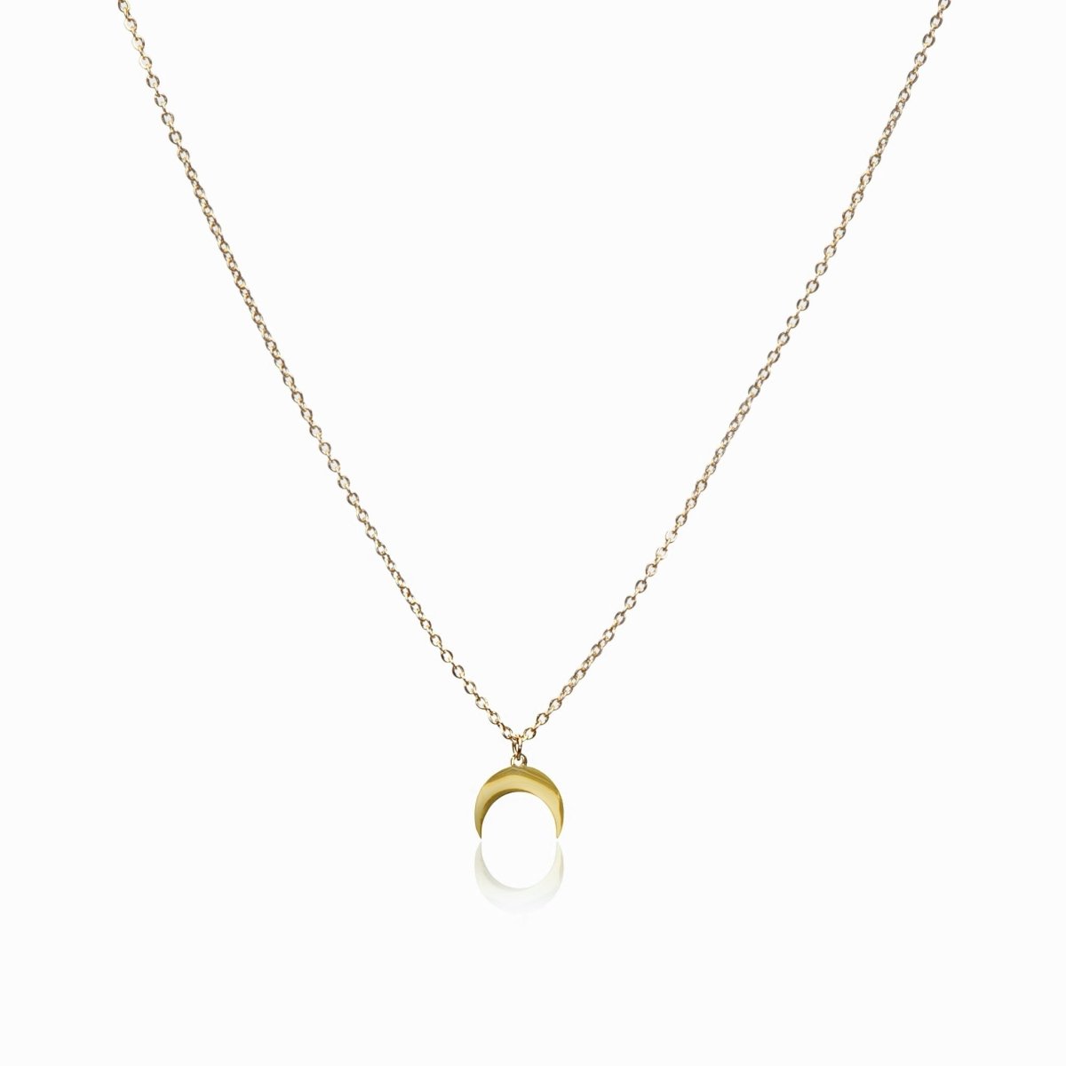 Moon Pendant Necklace Plated in 18K Gold
