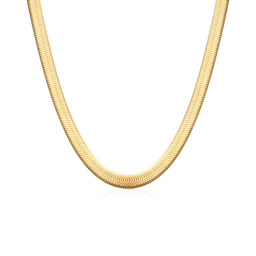 Gold Plated Snake Mesh Necklace in 18K Gold