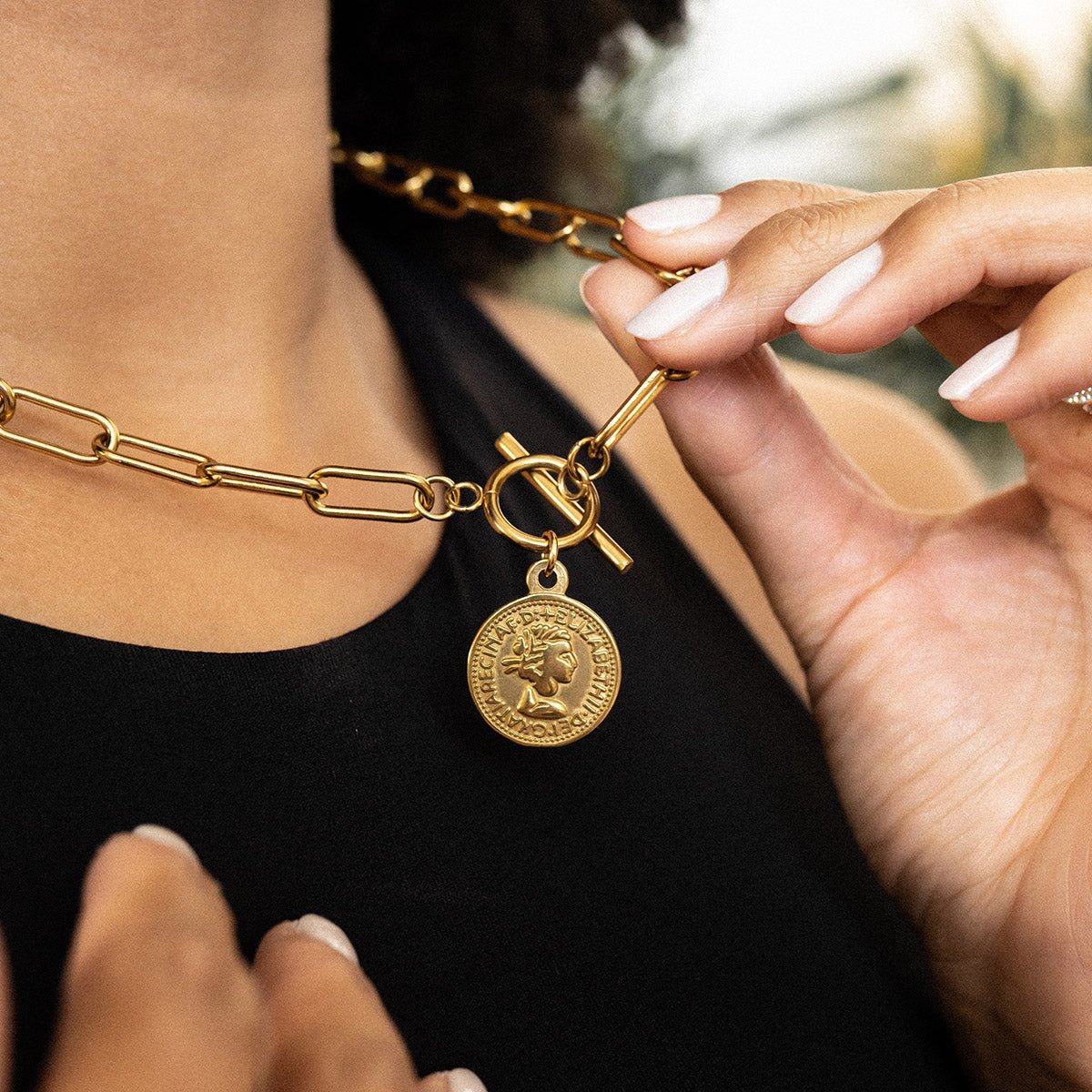 London Cents Necklace Plated in 18K Gold