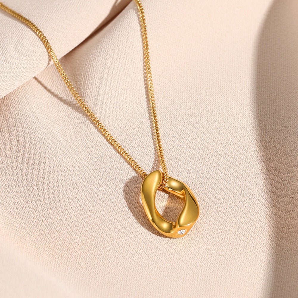 Gold-Plated Link Pendant Necklace 18k