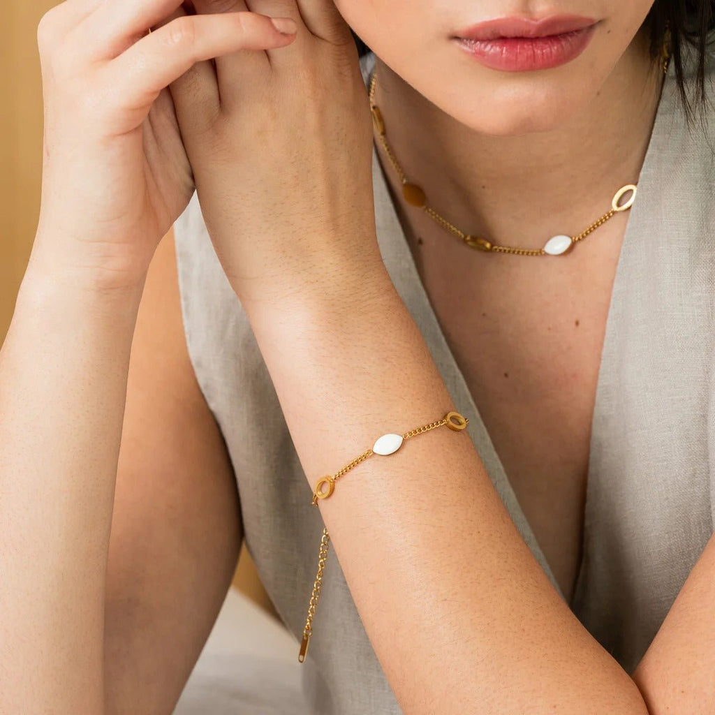 Angellica Oval Pendant Necklace Plated in 18K Gold