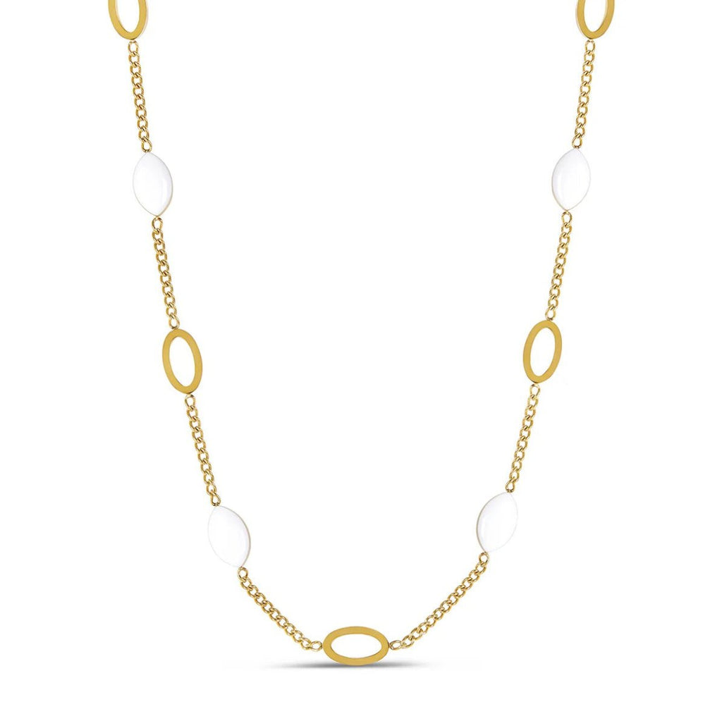 Angellica Oval Pendant Necklace Plated in 18K Gold