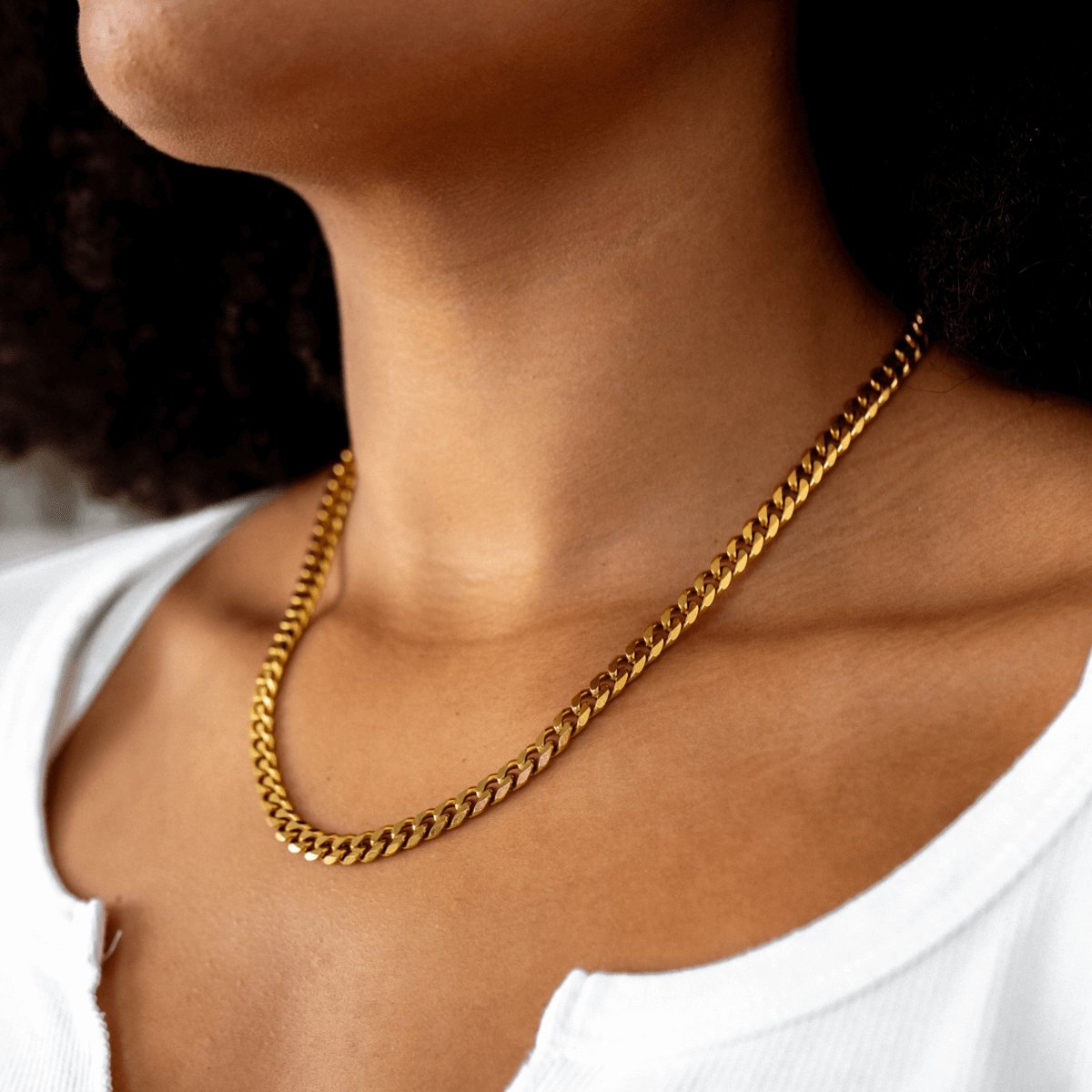 Selenza Necklace Cuban Chain Plated in 18K Gold