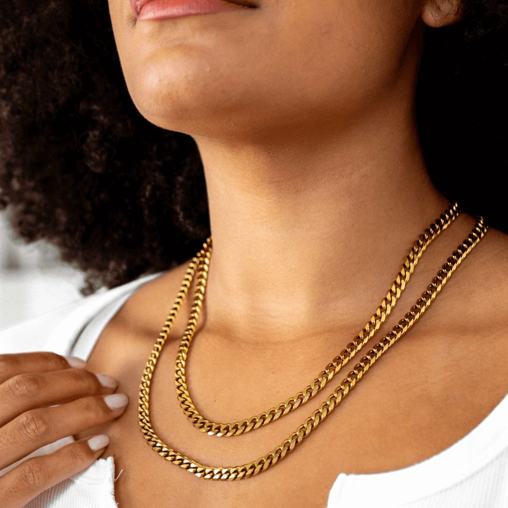 Selenza Necklace Cuban Chain Plated in 18K Gold