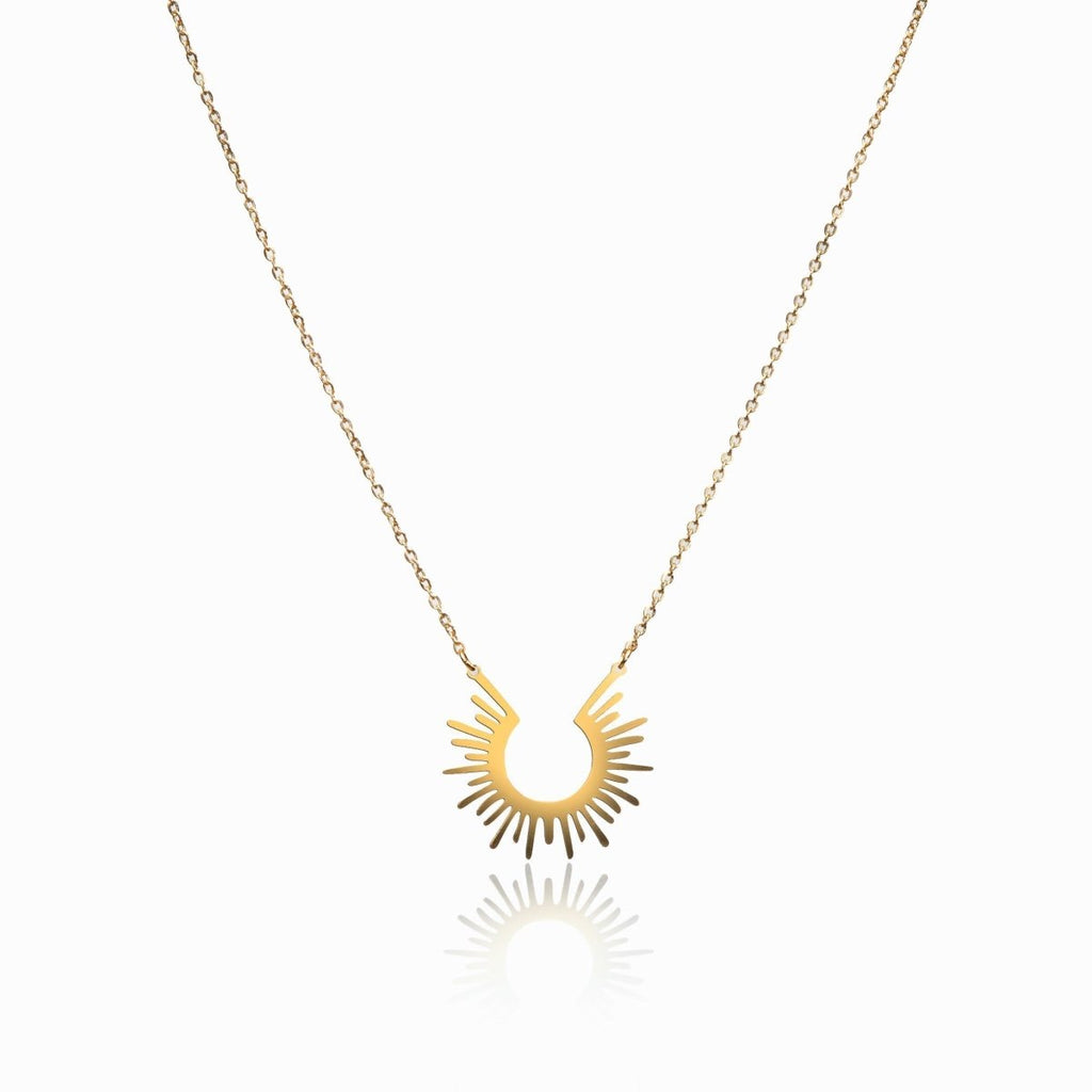 Spike Pendant Necklace Plated in 18K Gold