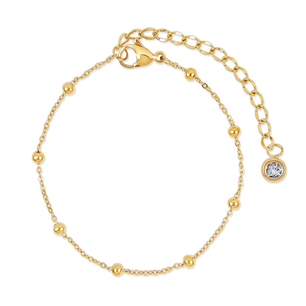 Glamour Bracelet Kit with Zirconias Gold Plated 18K