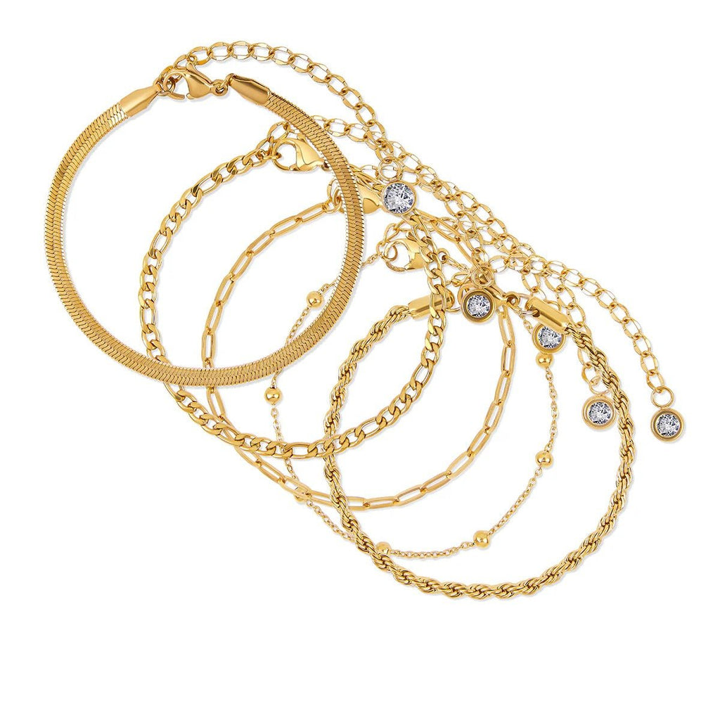 Glamour Bracelet Kit with Zirconias Gold Plated 18K