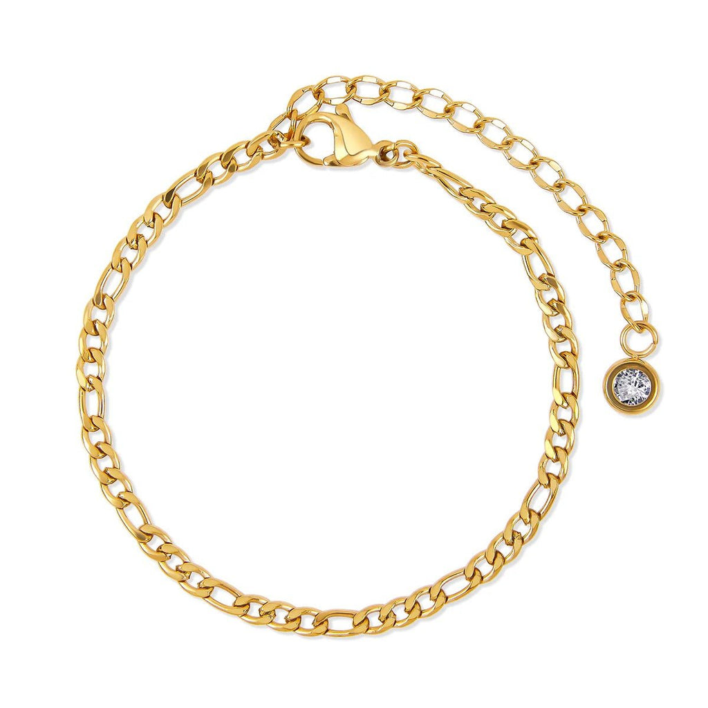 Glamour Bracelet Kit with Zirconias Gold Plated 18K