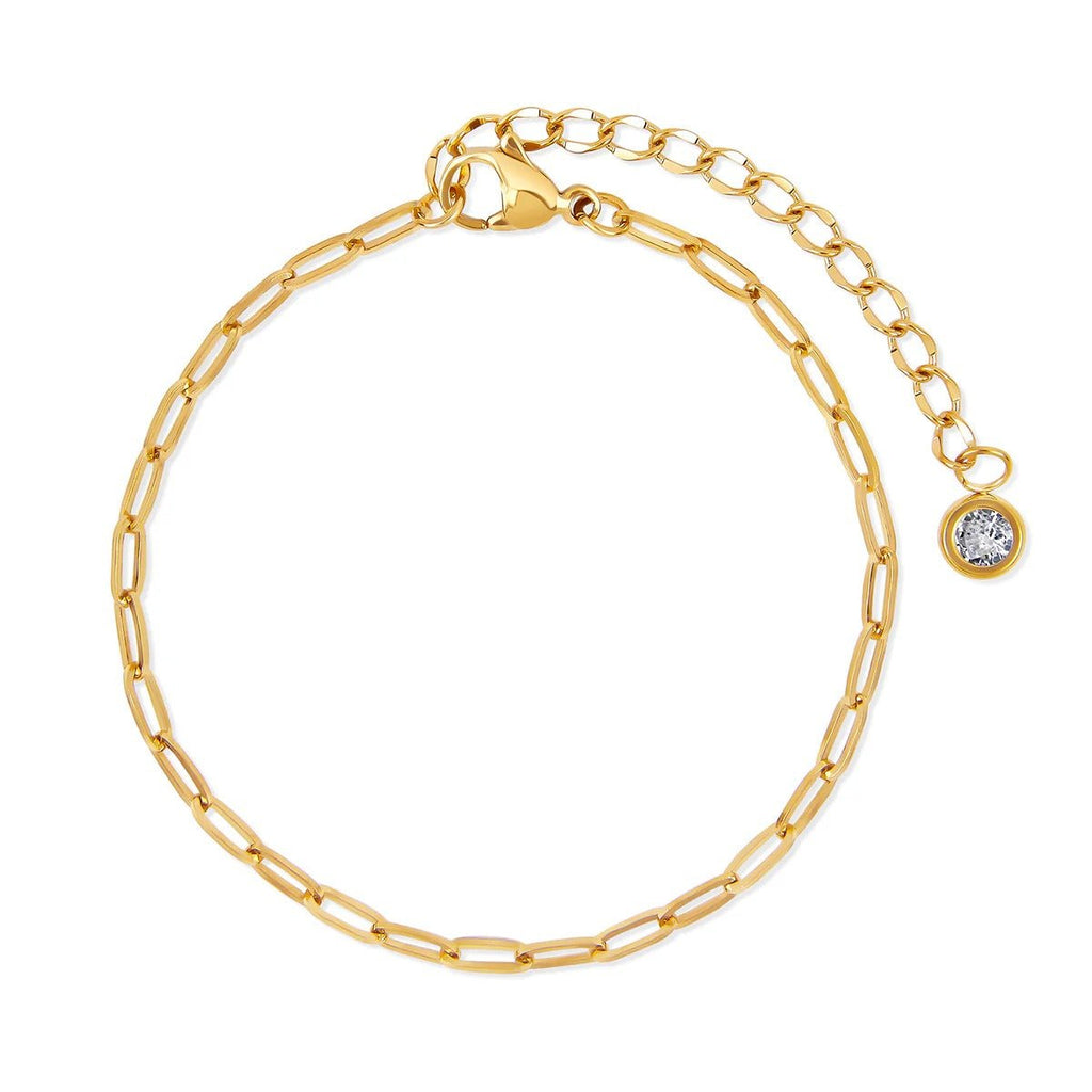 Glamour Bracelet Kit with Zirconias Gold Plated 18K
