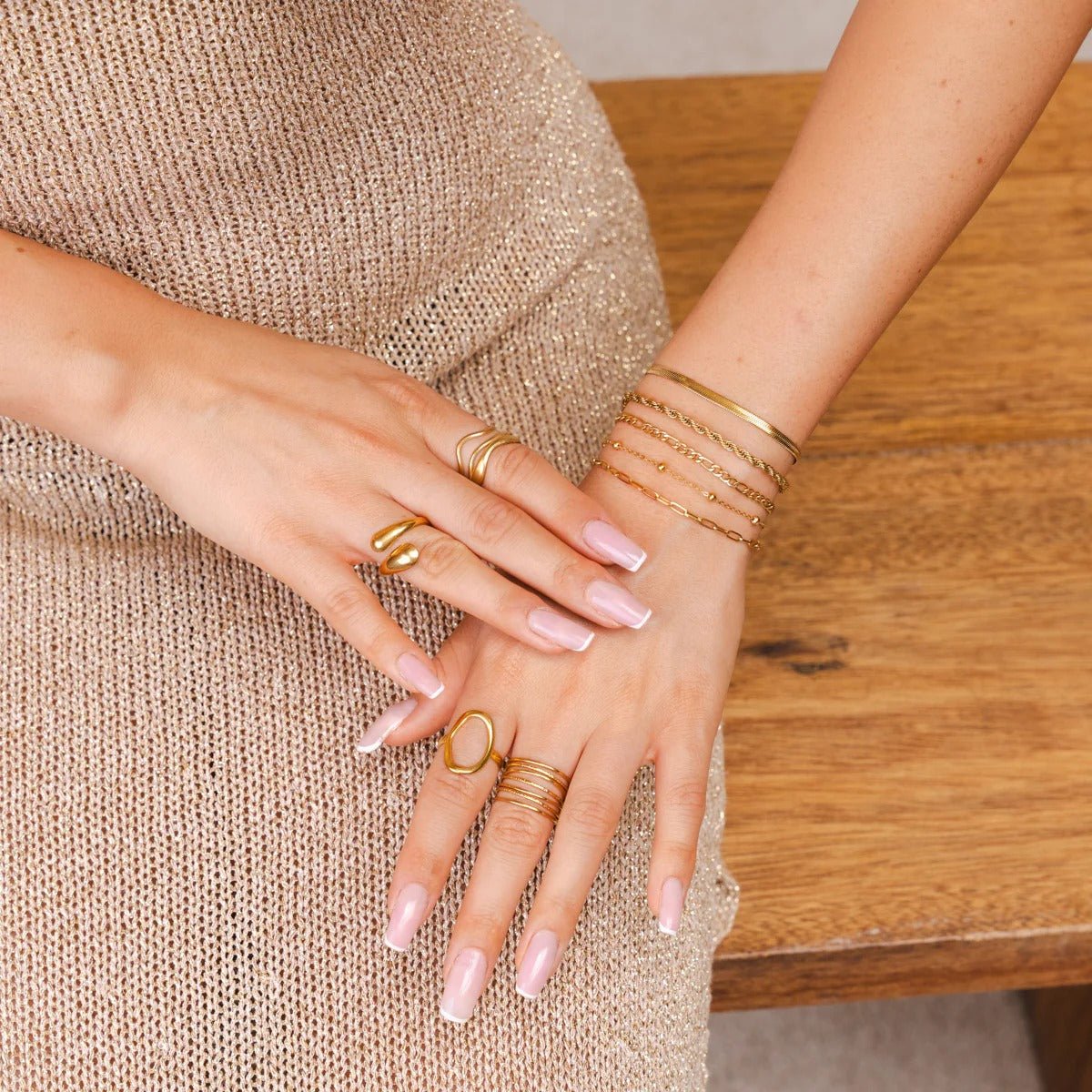 Glamour Bracelet Kit with Zirconias Gold Plated 18K