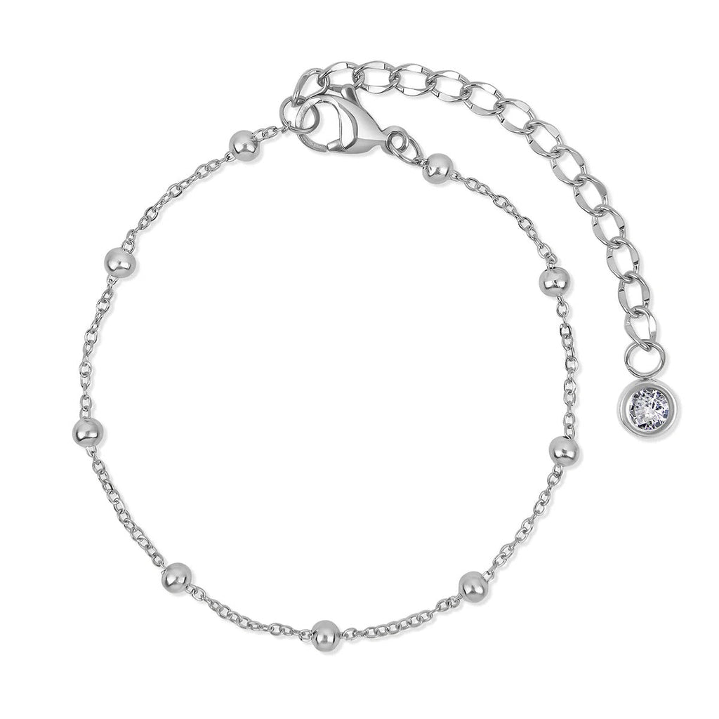 Glamour Zirconia Bracelet Set - Silver