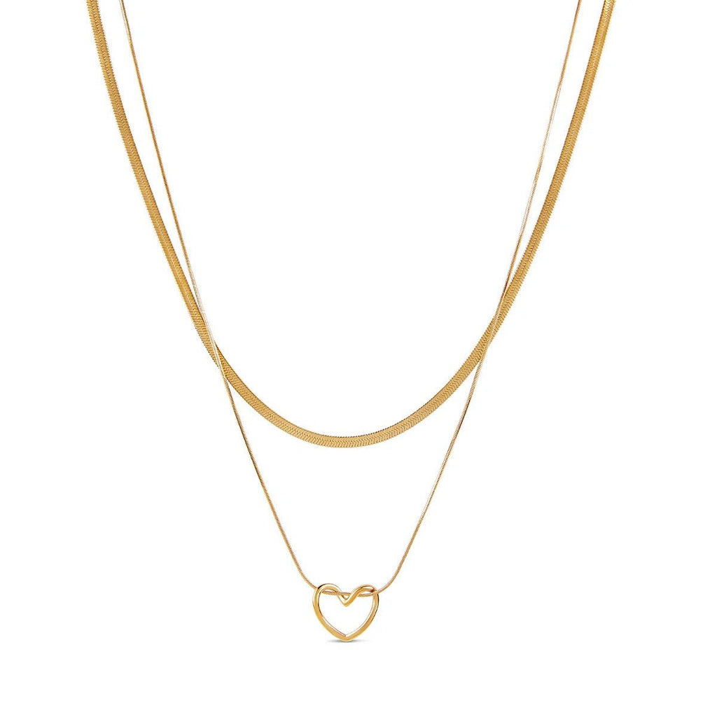 Mix of Minimalist Heart Necklaces Plated in 18K Gold