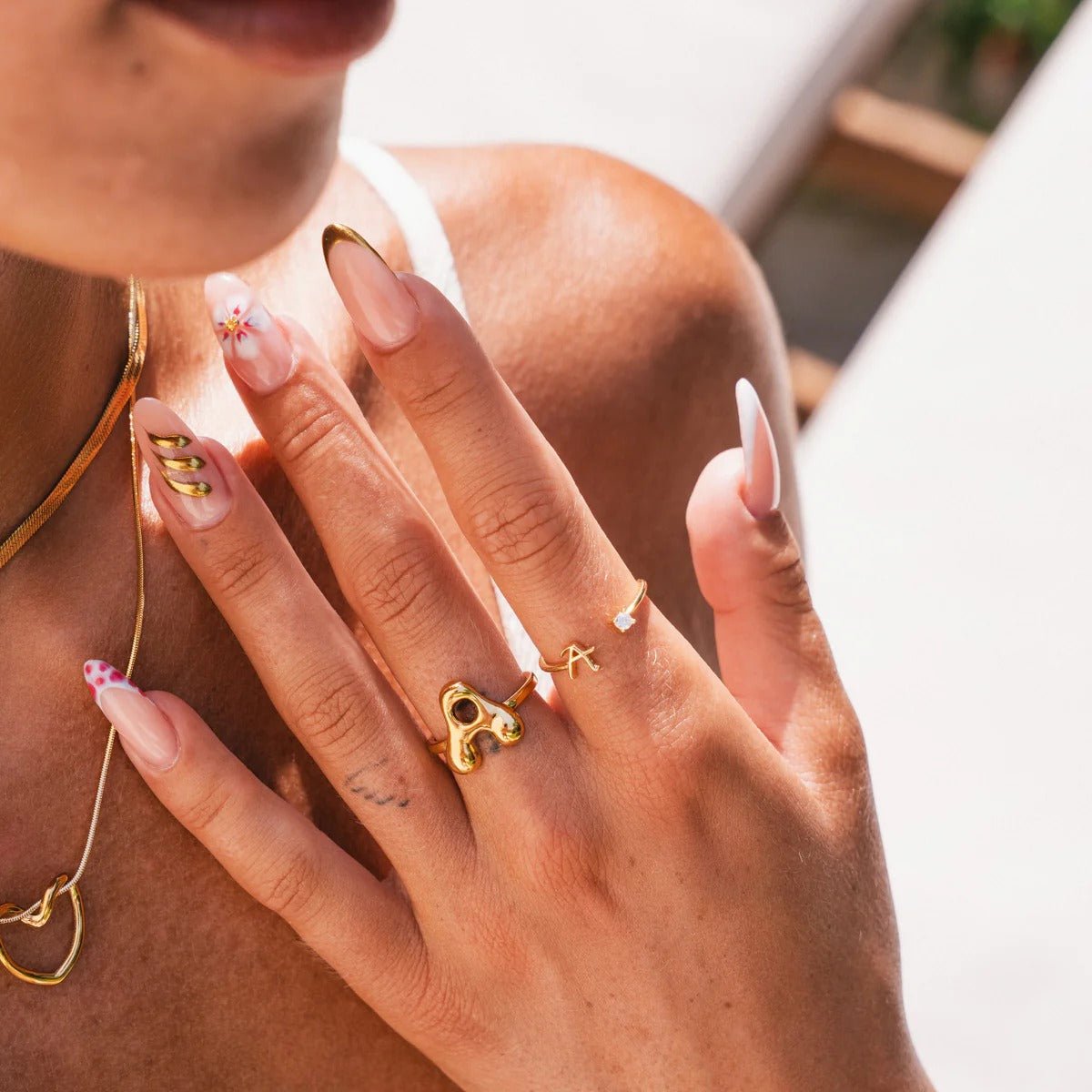 Mix of Minimalist Heart Necklaces Plated in 18K Gold