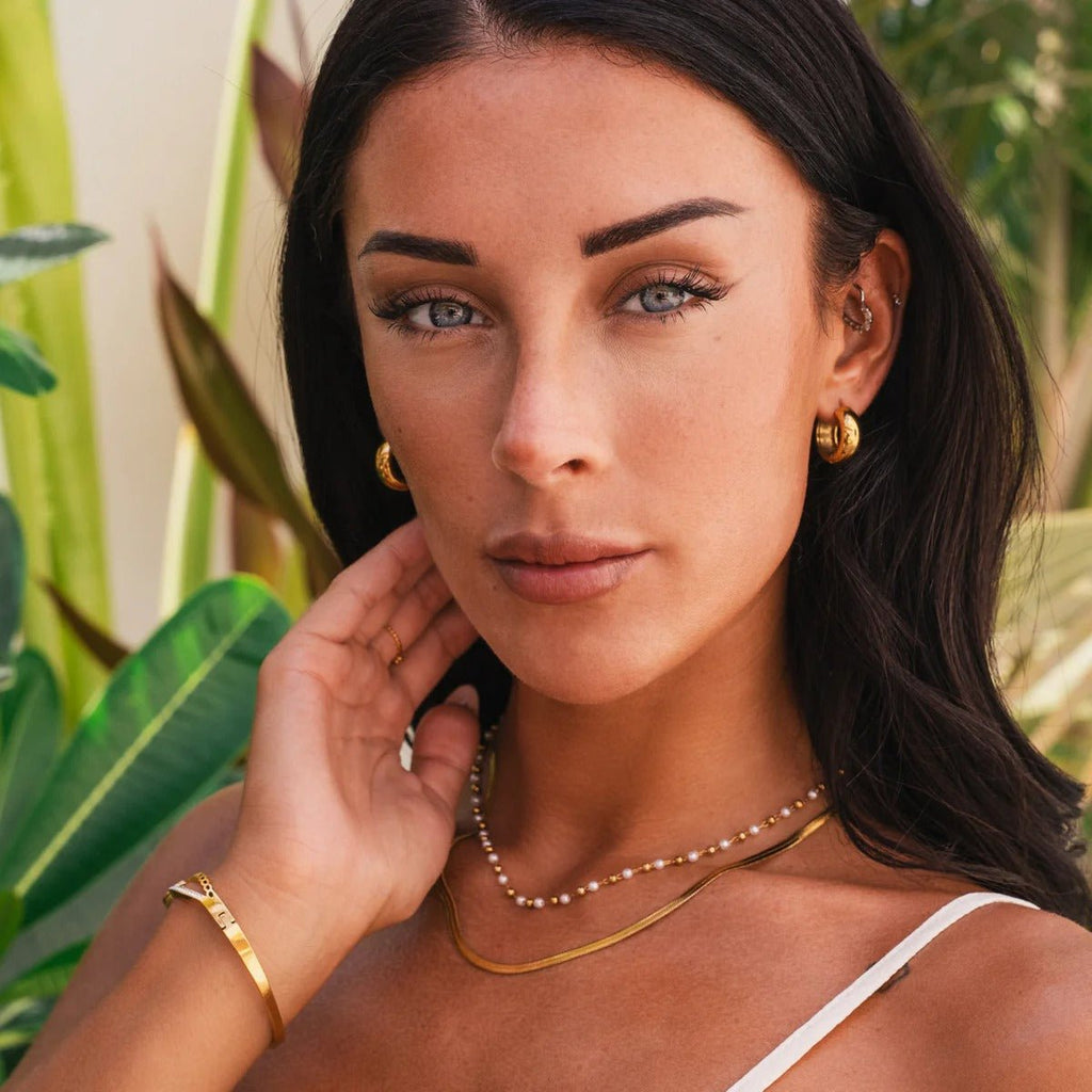 Pearl Necklace Mix Plated in 18K Gold