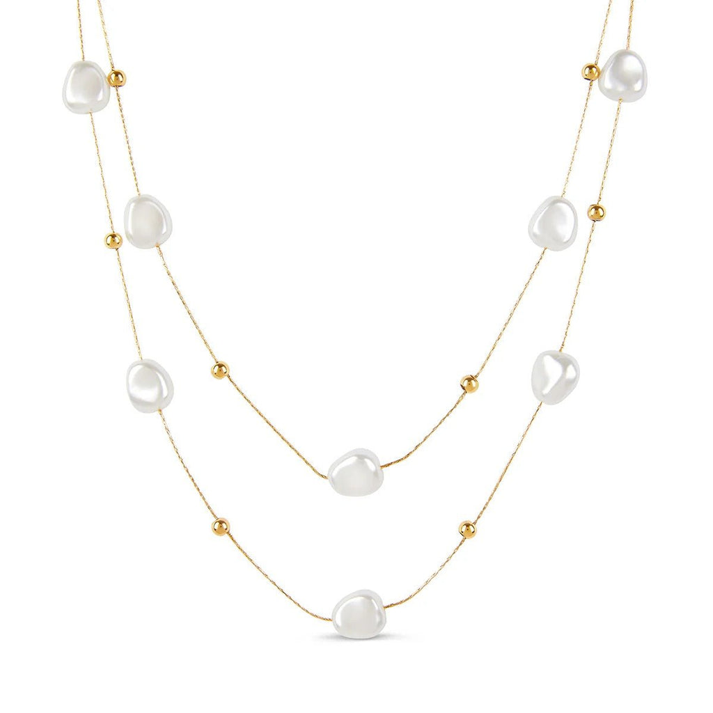 Mix of Irregular Pearl Necklaces Plated in 18K Gold