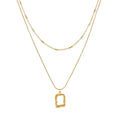 Abstract Pendant Necklace Mix Plated in 18K Gold