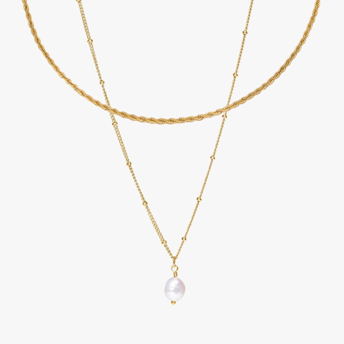 Mix Everyday Double Necklace Plated in 18k Gold